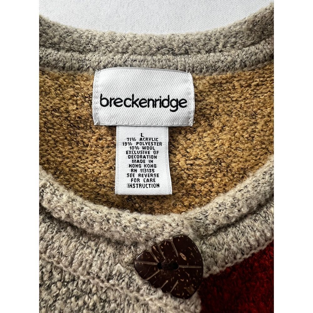 Breckenridge Patchwork Fall Leaves Button Cardiga… - image 5